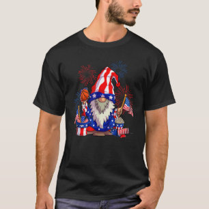 Uncle Sam Gnome Basketball Usa Patriotic 4. Ju T-Shirt