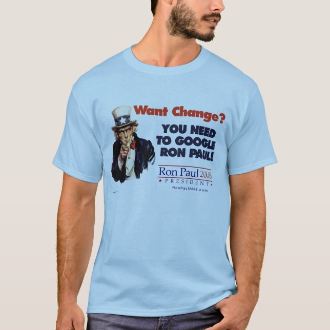 Uncle Sam Google-Ron Paul Shirt (Vorderseite)