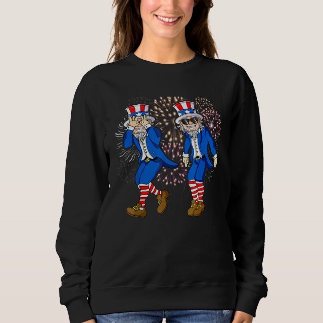 Uncle Sam Griddy Dance  4th of July Fireworks Sweatshirt (Vorderseite)