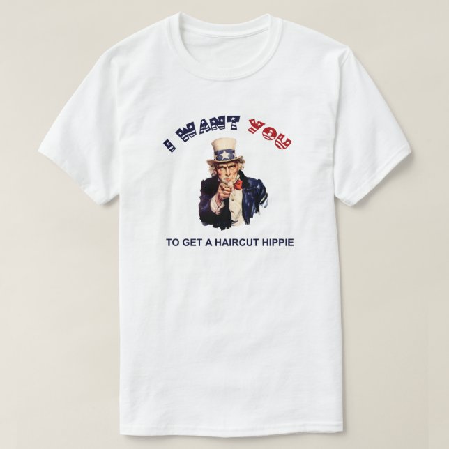 Uncle Sam Haarschnitt T-Shirt (Design vorne)