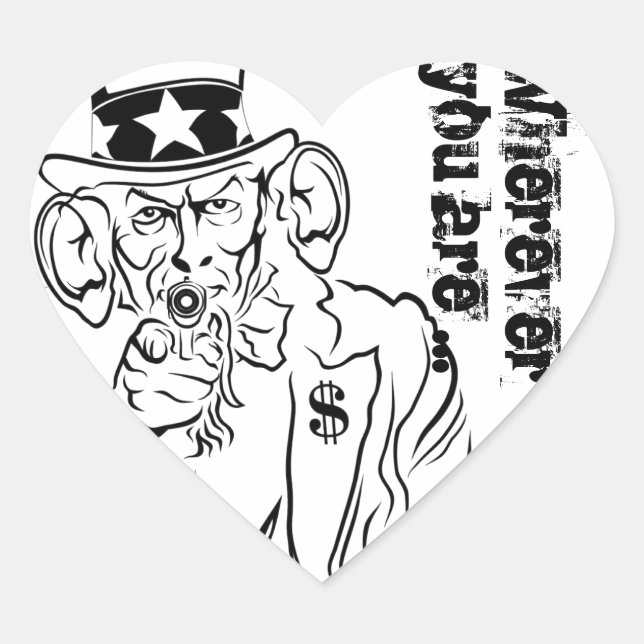 Uncle Sam Herz-Aufkleber (Vorderseite)