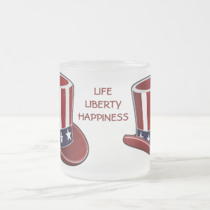 Uncle Sam Hut-"Leben-Freiheits-Glück-" Tasse