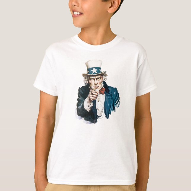 Uncle Sam I Woll Sie mit Ihrem Text anpassen T-Shirt (Vorderseite)