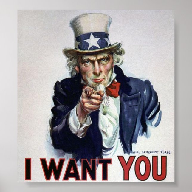 Uncle Sam I woll You Poster (Vorne)