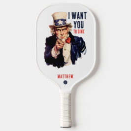 Uncle Sam I Woll You to Dink Funny Pickleball Schläger