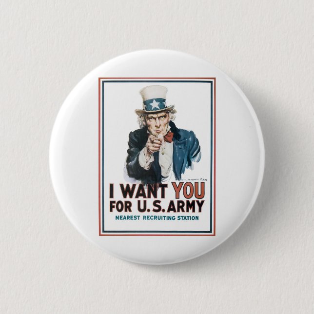 Uncle Sam "Ich will SIE! " Button (Vorderseite)