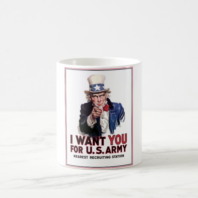 Uncle Sam "Ich will Sie " Tasse (Mittel)