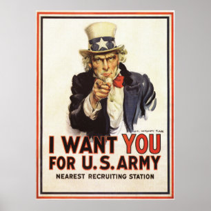 Uncle Sam - Ich will Sie - Vintages Plakat