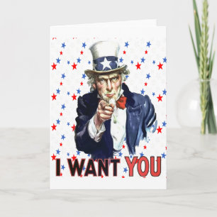 Uncle Sam ich Woll Sie mit US Flagge Backgr Karte