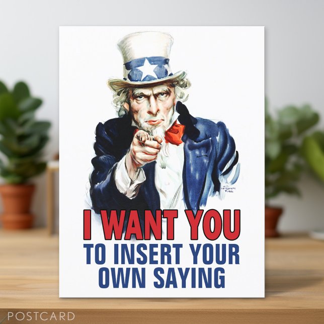 Uncle Sam - Ich Wollte Ihnen, Ihren benutzerdefini Postkarte (Custom Postcard)