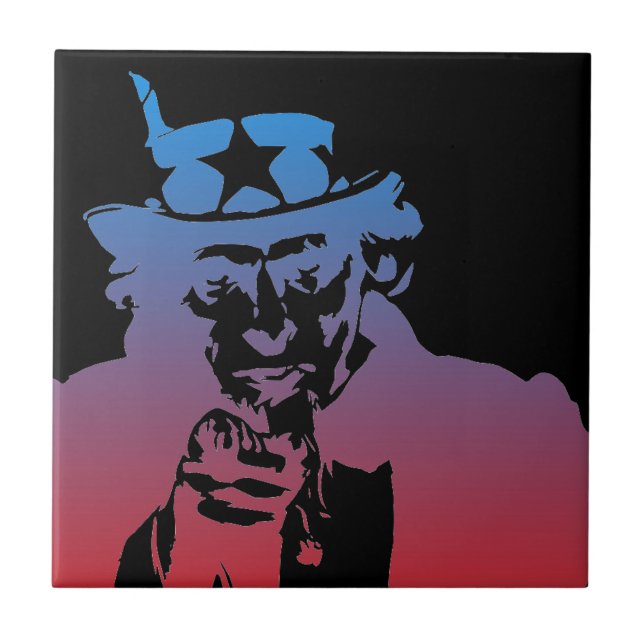Uncle Sam Keramik Tile Fliese (Vorderseite)