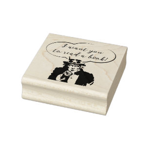 UNCLE SAM LESEN SIE EIN BUCH-RUBBER-BRIEFMARKE GUMMISTEMPEL