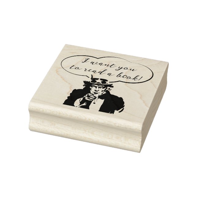 UNCLE SAM LESEN SIE EIN BUCH-RUBBER-BRIEFMARKE GUMMISTEMPEL (Stempel)