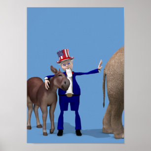 Uncle Sam Lieben Donkeys Poster