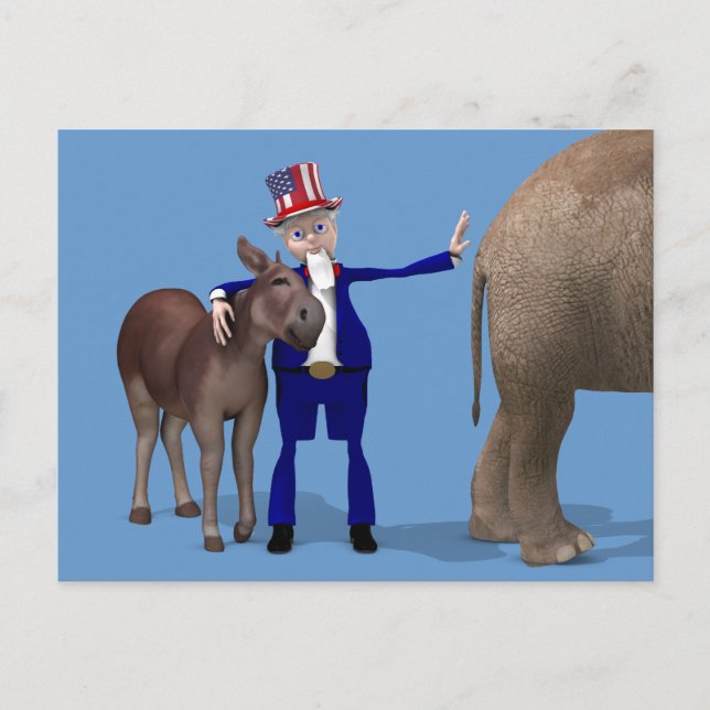 Uncle Sam Lieben Donkeys Postkarte (Vorderseite)