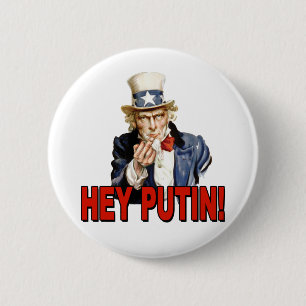 Uncle Sam Middle Finger Hey Putin Button