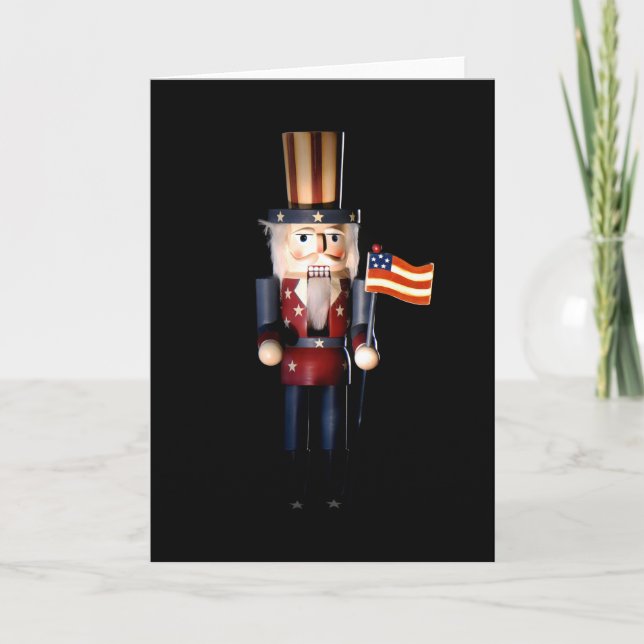 Uncle Sam Nutcracker Feiertagskarte (Vorderseite)