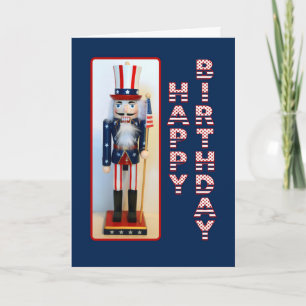 Uncle Sam Nutcracker Happy Birthday Karte