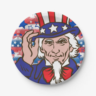 Uncle Sam Paper Plate Pappteller