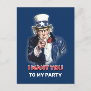Uncle Sam Party Einladung Postkarte