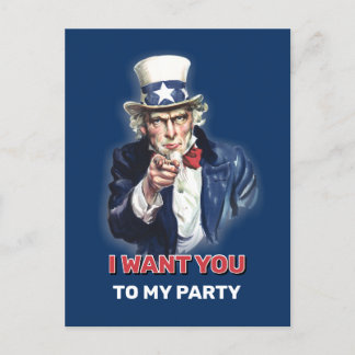 Uncle Sam Party Einladung Postkarte