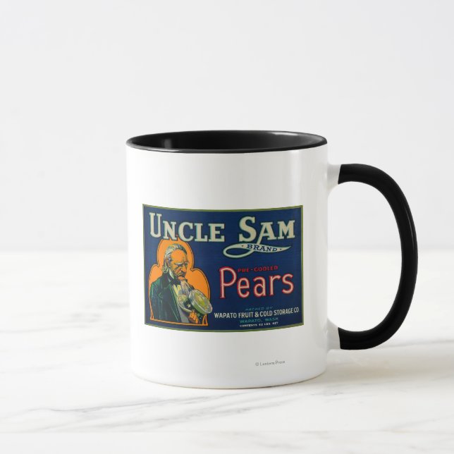 Uncle Sam Pear Crate LabelWapato, WA Tasse (Rechts)
