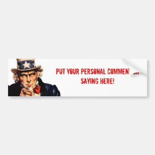 Uncle Sam Personalisierter Autoaufkleber
