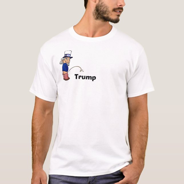 Uncle Sam Pinkelnd auf Trumpf-T-Shirt T-Shirt (Vorderseite)