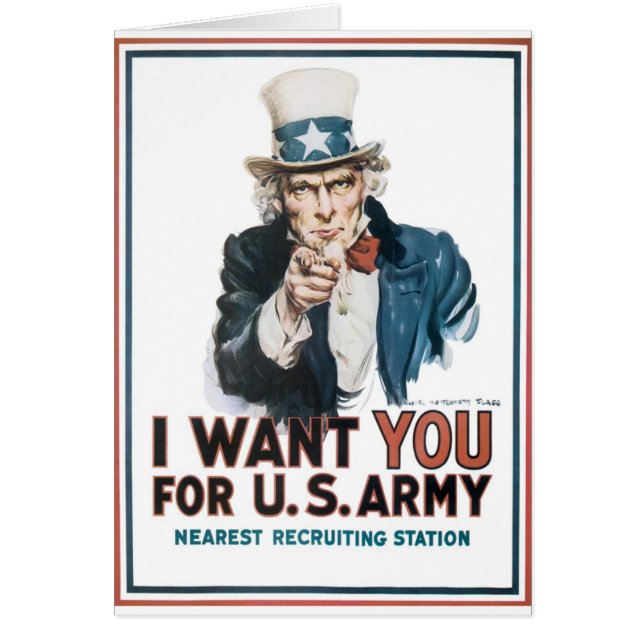 Uncle Sam Plakat, Amerika. Ich will Sie für… (Vorne)