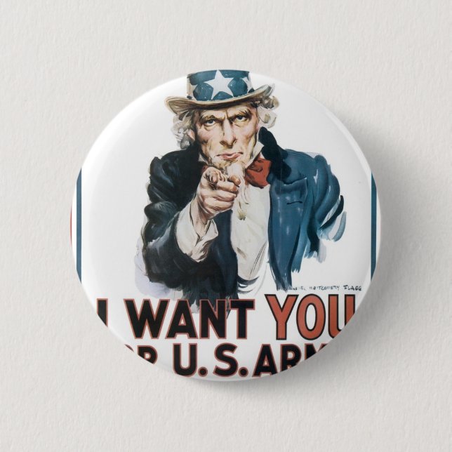 Uncle Sam Plakat, Amerika. Ich will Sie für… Button (Vorderseite)