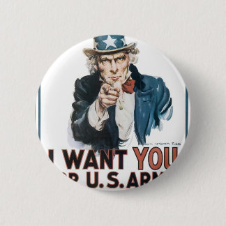 Uncle Sam Plakat, Amerika. Ich will Sie für… Button