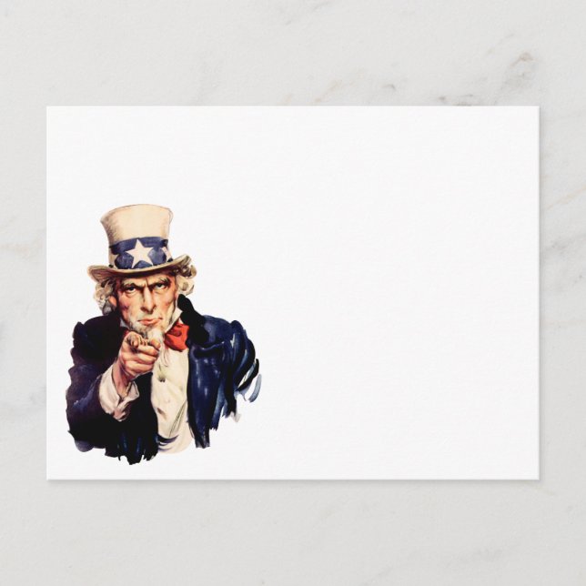 Uncle Sam pointet seinen Finger Postkarte (Vorderseite)