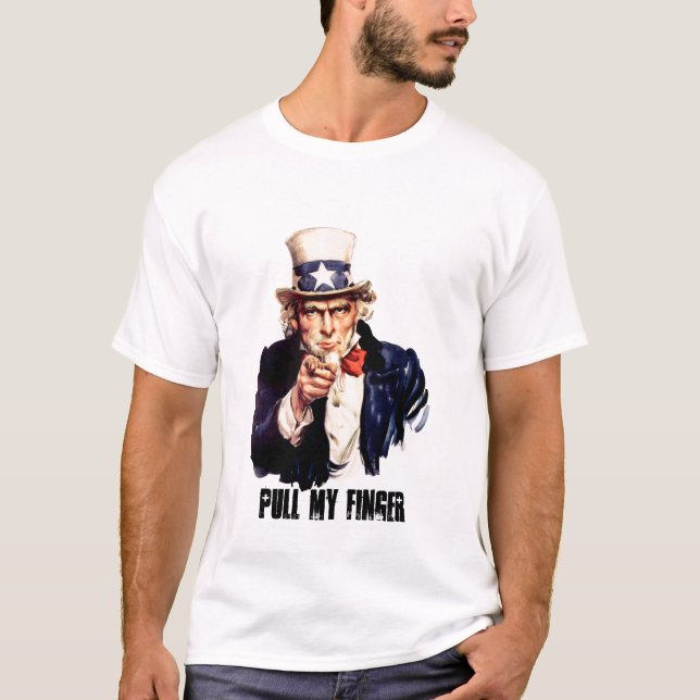 Uncle_Sam_ (pointing_finger), ZIEHEN MEINEN FINGER T-Shirt (Vorderseite)
