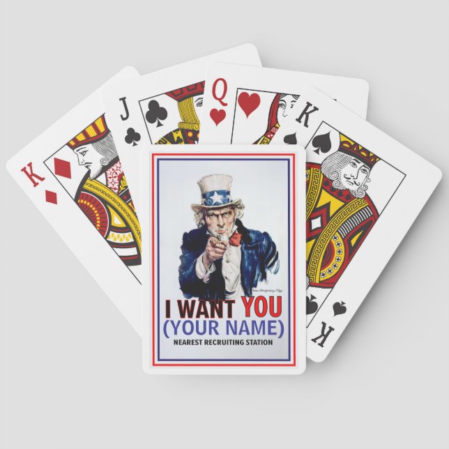 Uncle Sam Recruiting Cards Spielkarten (Rückseite)