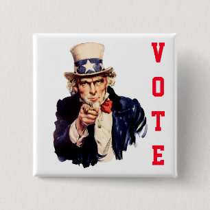 Uncle Sam Republican Vote Button