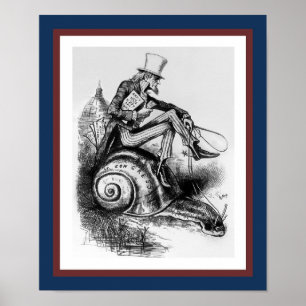 Uncle Sam Riding der Schnecke des Kongresses Poster
