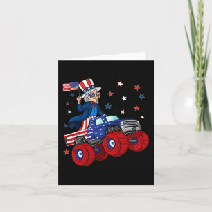 Uncle Sam Riding Monster Truck 4. Juli Fun Boy Karte