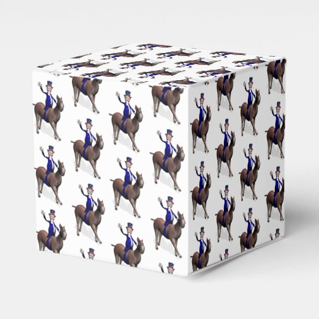 Uncle Sam Riding on Donkey Geschenkschachtel (Vorderseite)