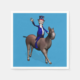 Uncle Sam Riding on Donkey Serviette