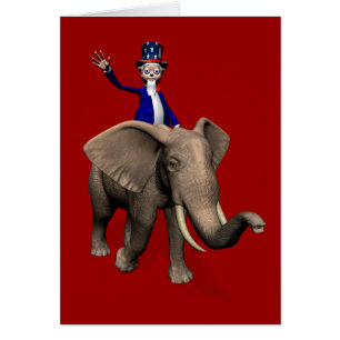 Uncle Sam Riding on Elephant