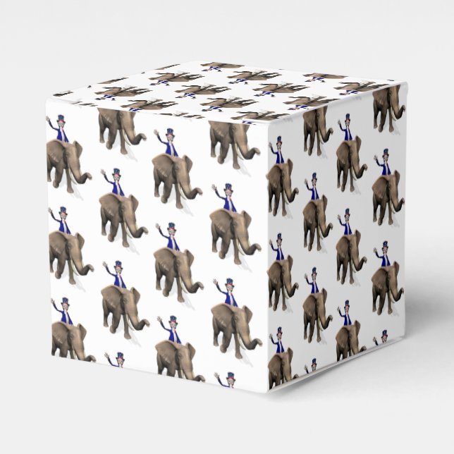 Uncle Sam Riding on Elephant Geschenkschachtel (Vorderseite)
