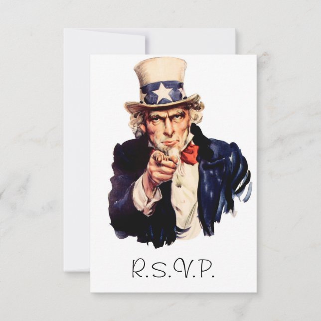 Uncle Sam RSVP Card Karte (Vorderseite)