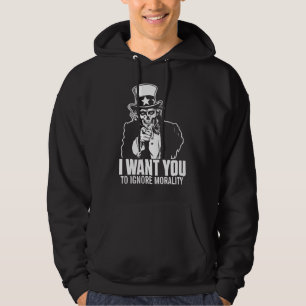 Uncle Sam Schädel-Shirt Hoodie