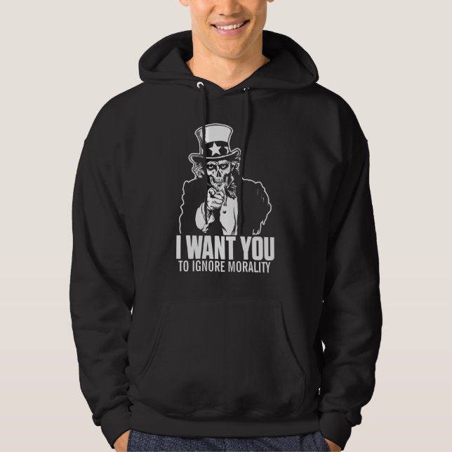 Uncle Sam Schädel-Shirt Hoodie (Vorderseite)