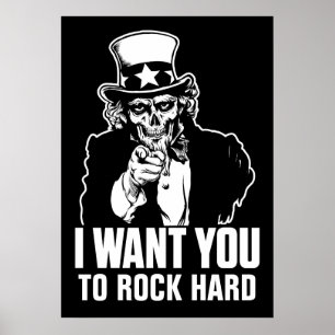 Uncle Sam Skull Customizable Print Poster