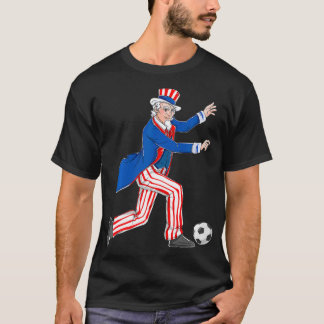 Uncle Sam Soccer 4. Juli American Flag USA Pat T-Shirt
