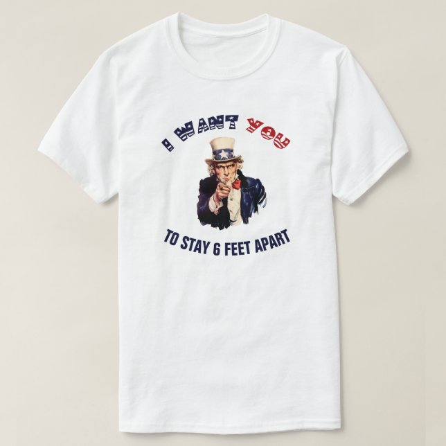 Uncle Sam Social Distancing T-Shirt (Design vorne)