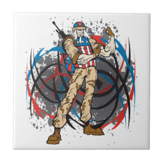 Uncle Sam Stammes- Tarnungs-Jäger-Schädel Fliese