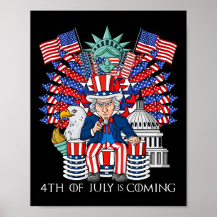 Uncle Sam Throne 4. Juli USA Patriotic Boys Ki Poster