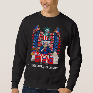 Uncle Sam Throne 4. Juli Usa Patriotic Boys Ki Sweatshirt